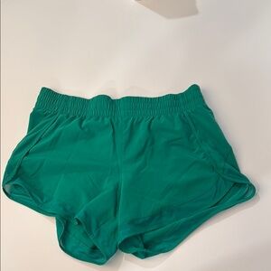 Athleta Green Athletic Shorts with Elastic Waistband